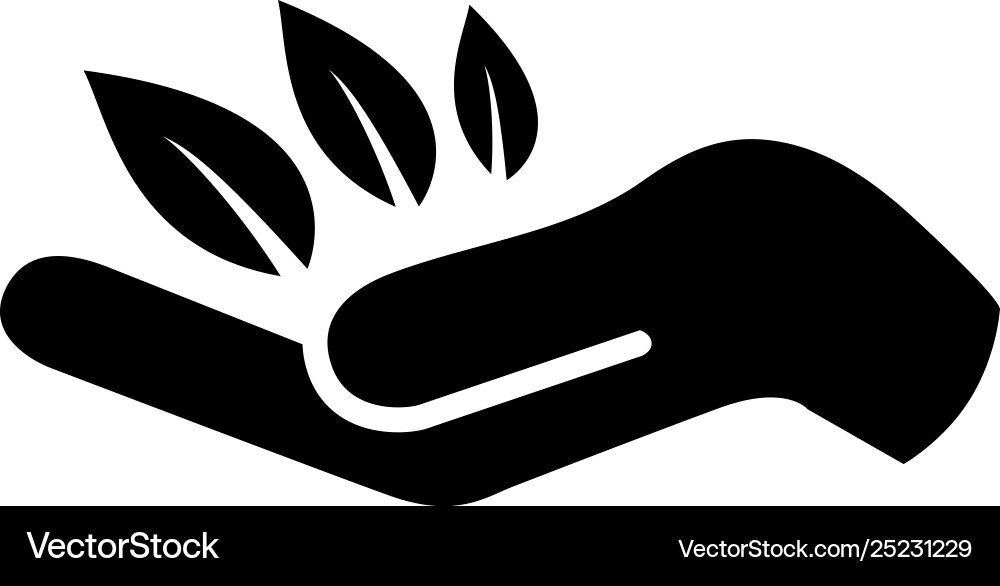 Leaf in hand icon flat style for app ui Leaf in hand icon flat style for app ui vector image