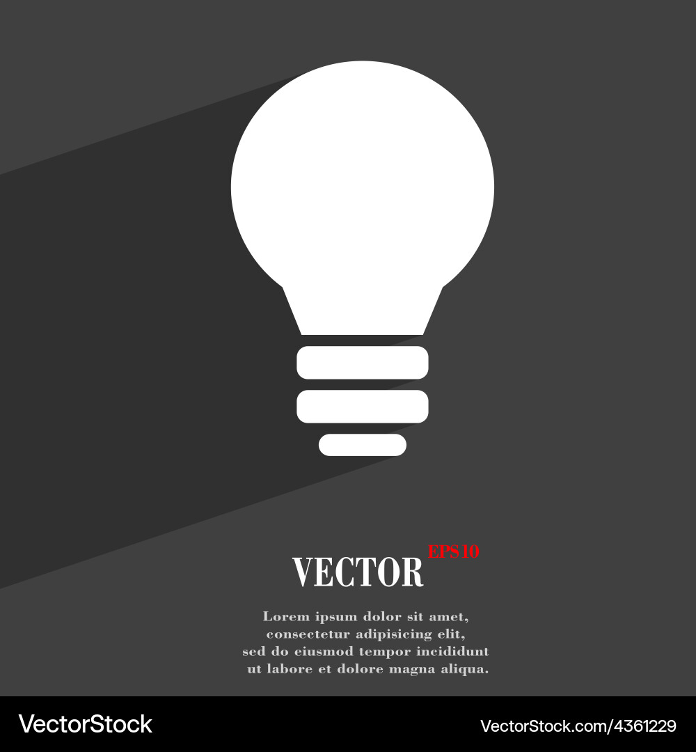 Light lamp idea icon symbol flat modern web design Vector Image
