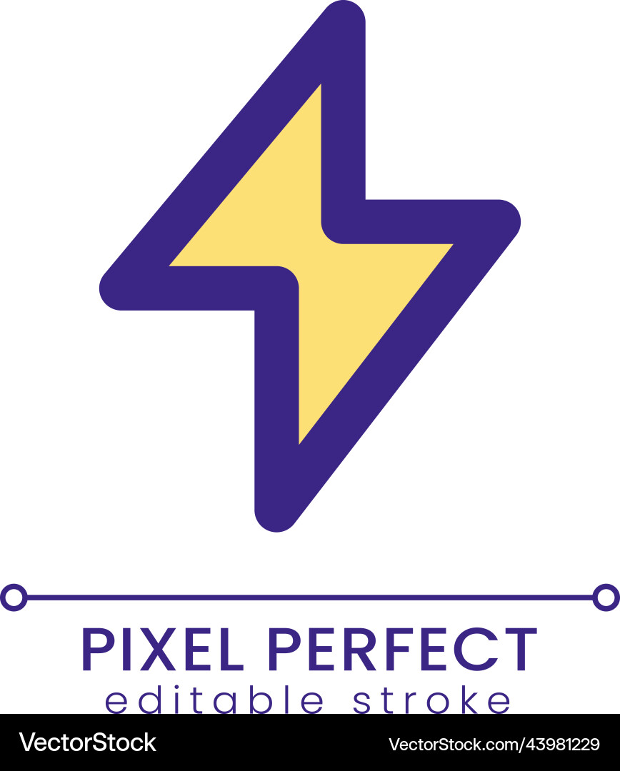 Lightning bolt pixel perfect rgb color ui icon Lightning bolt pixel perfect rgb color ui icon vector image