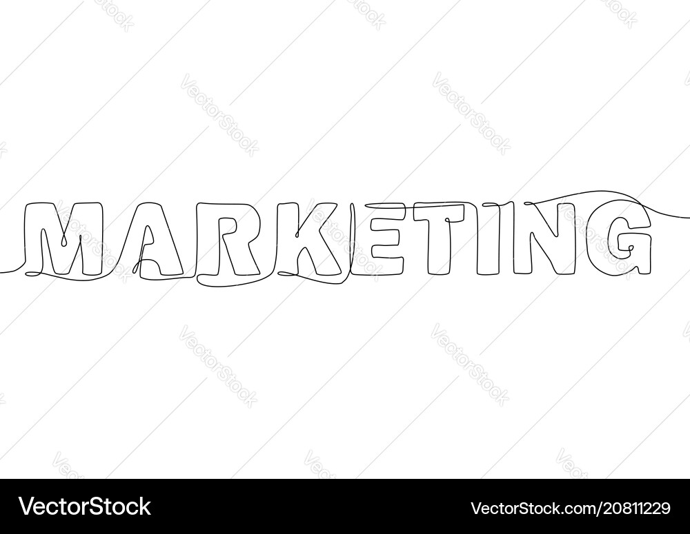 Marketing - one continuous line design style vector image