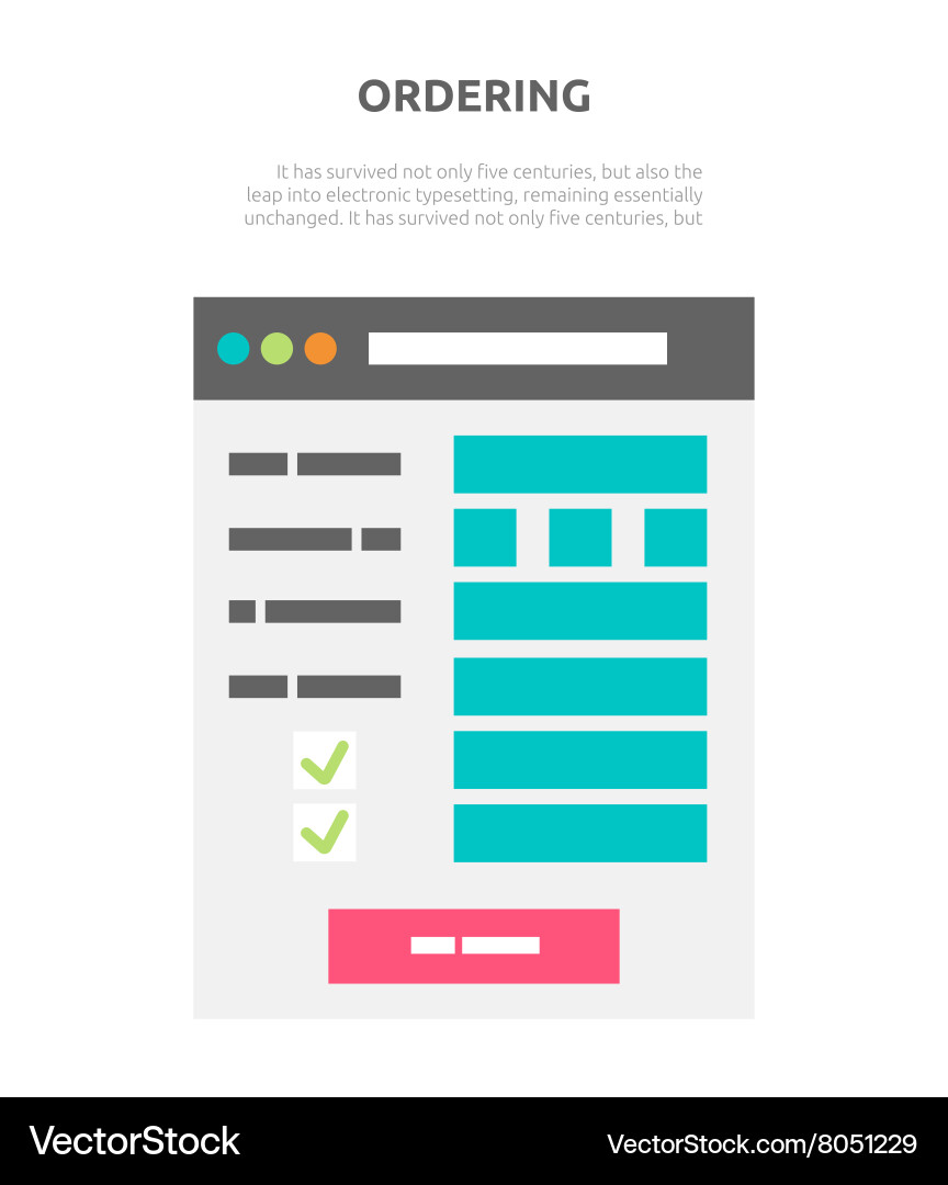 Ordering website element design Vector Image