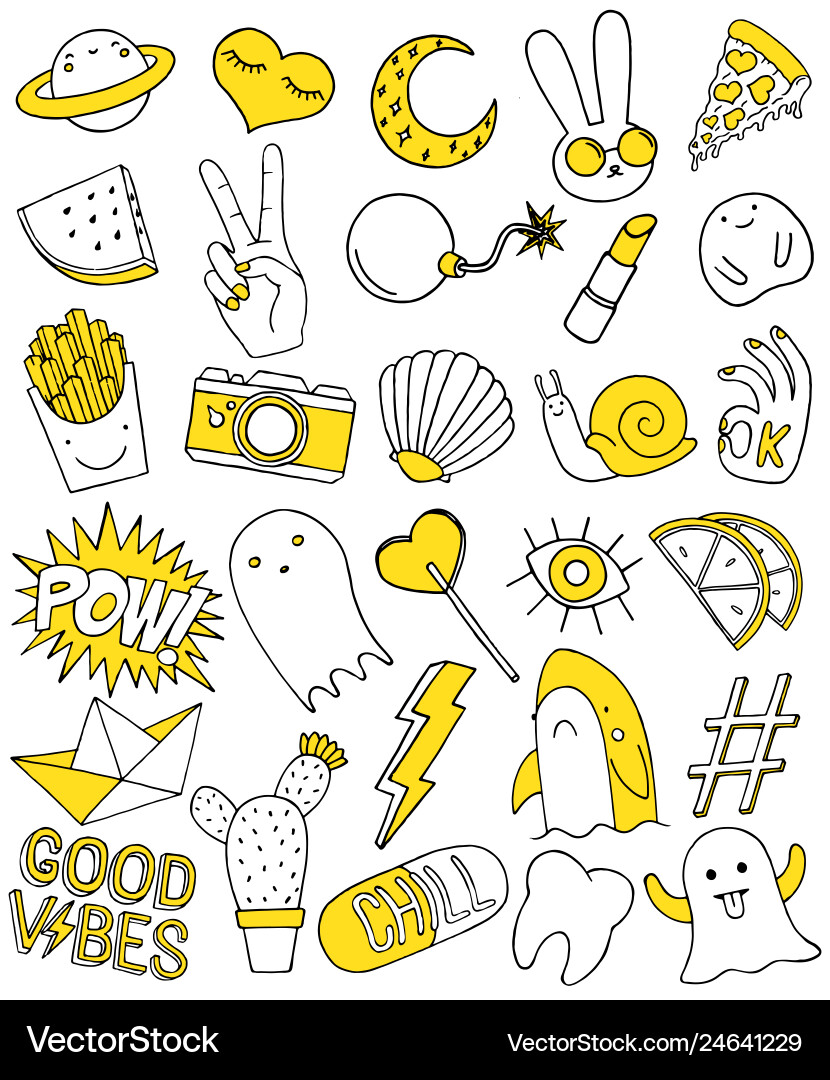 Patch set on white background vector image