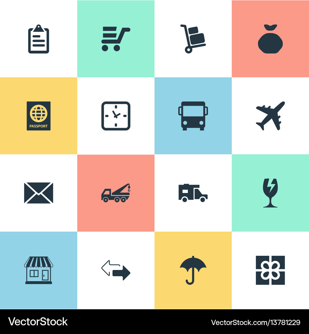 Set of simple conveyance icons Vector Image