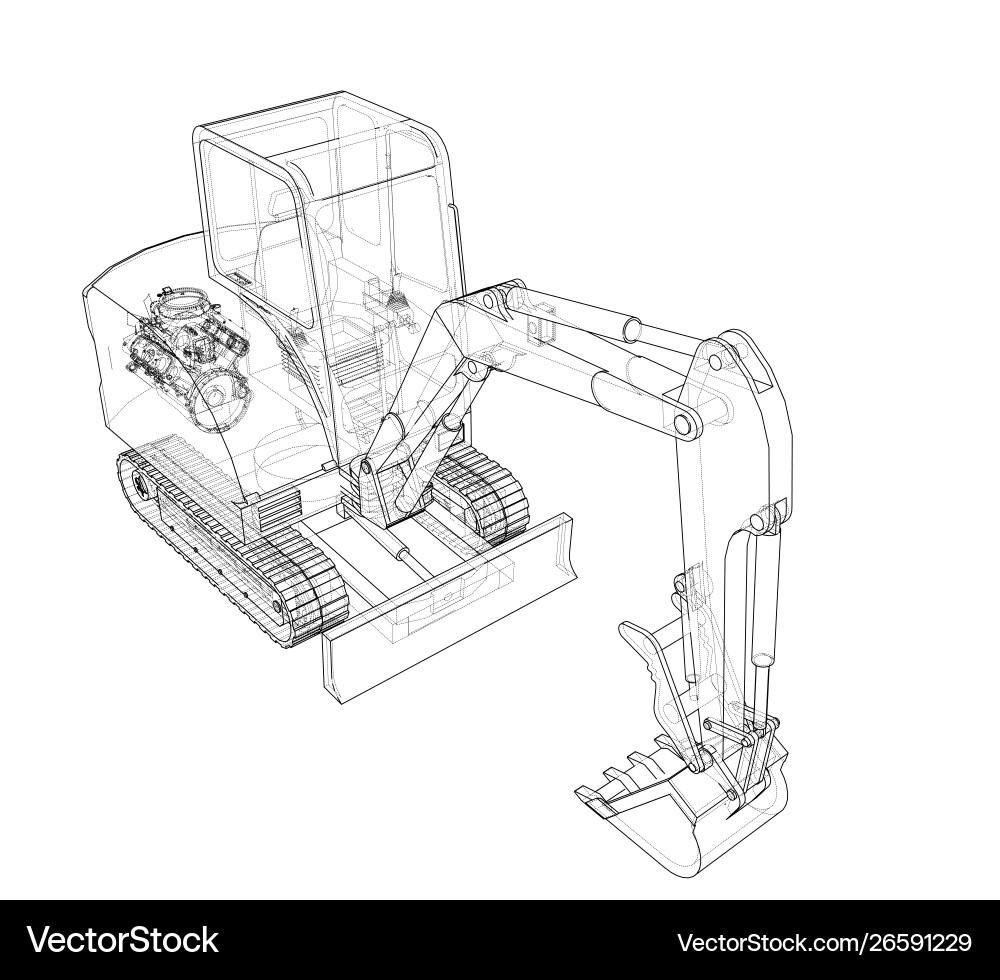Sketch small treactor with actor Sketch small treactor with actor Vector Image