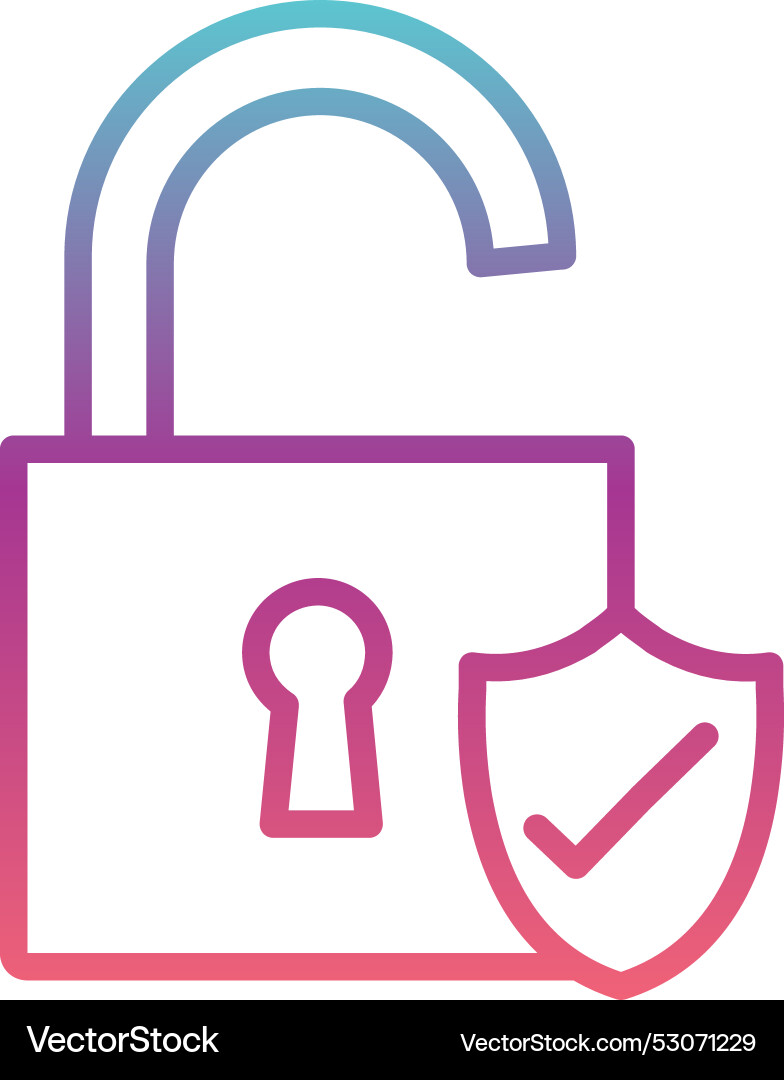 Unlock line gradient design Vector Image