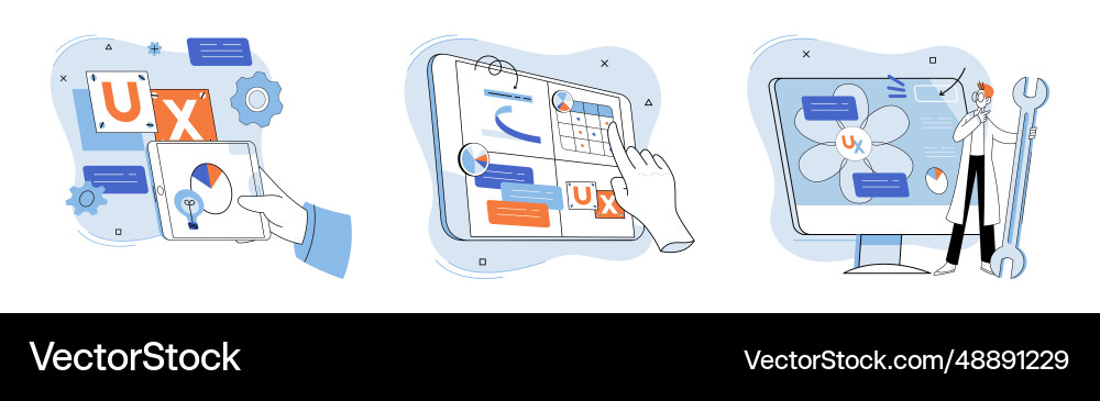 Ux design metaphor user interface Vector Image