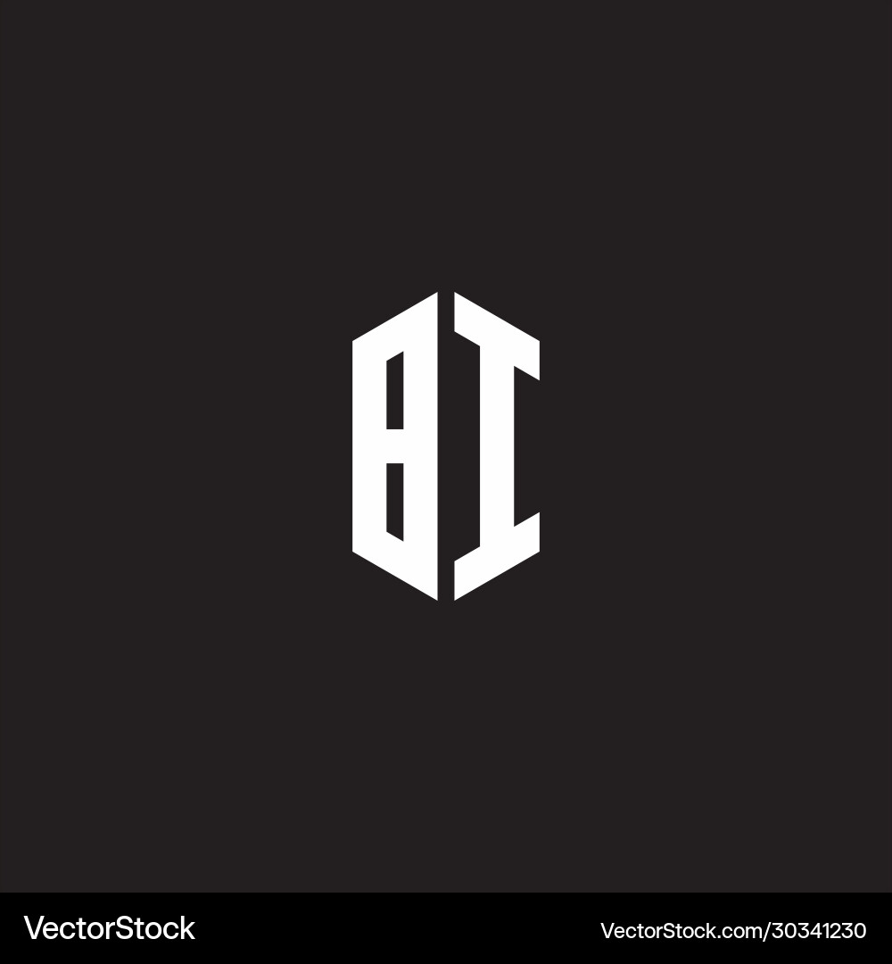 Bi logo monogram with hexagon shape style design Vector Image