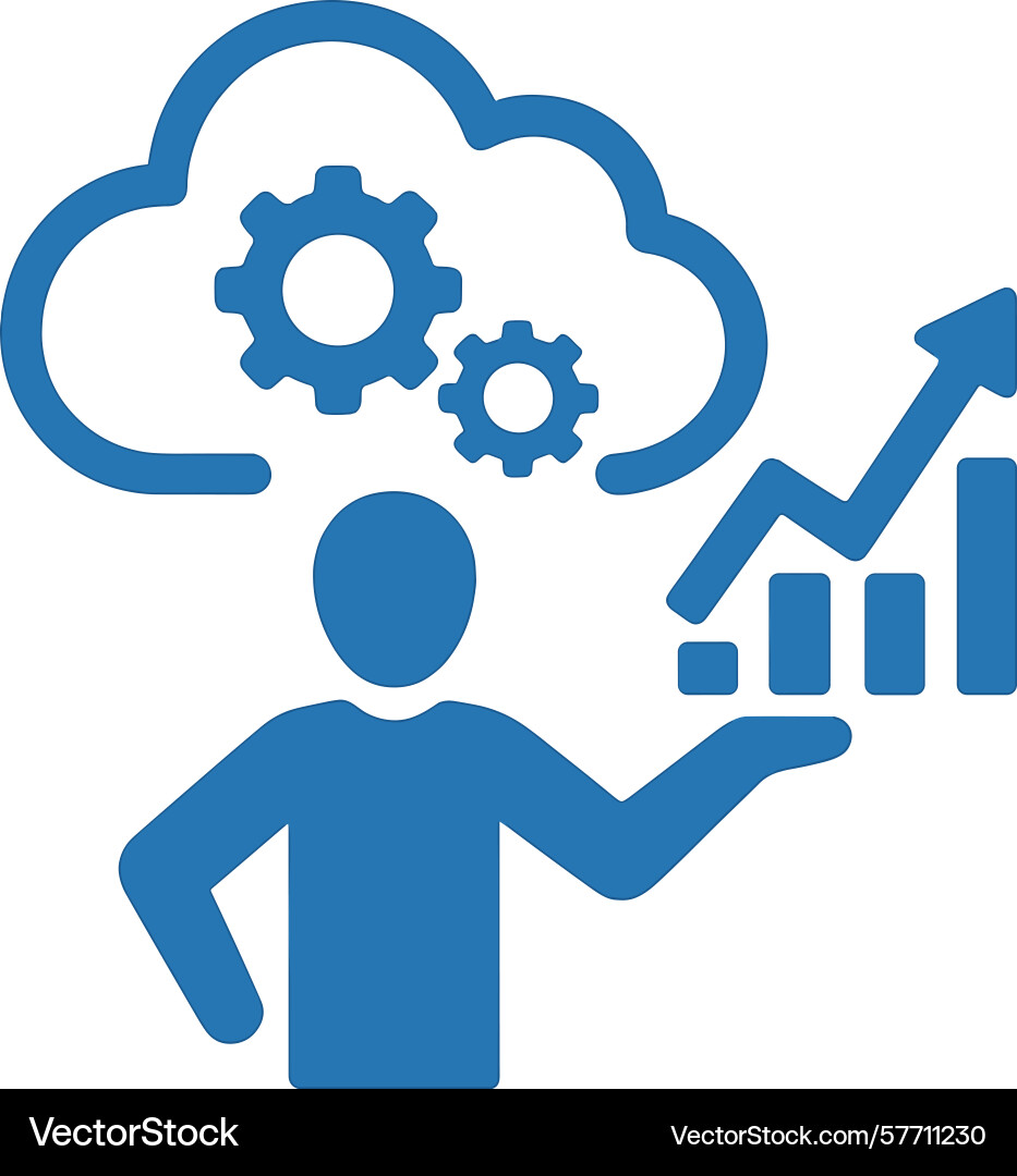 Blue cloud computing icon showing strategy Blue cloud computing icon showing strategy Vector Image