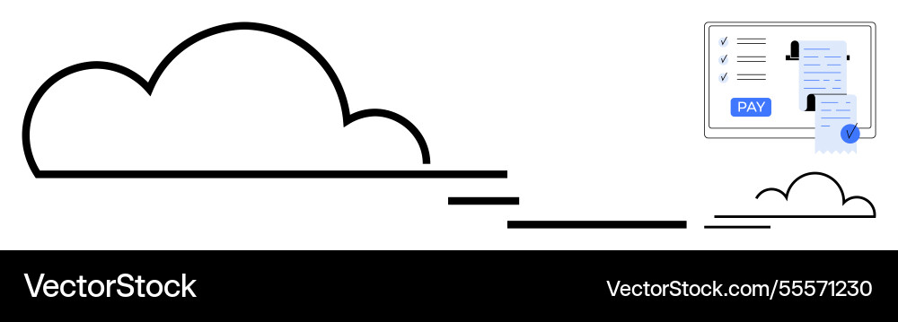 Cloud computing integration with online payment Vector Image