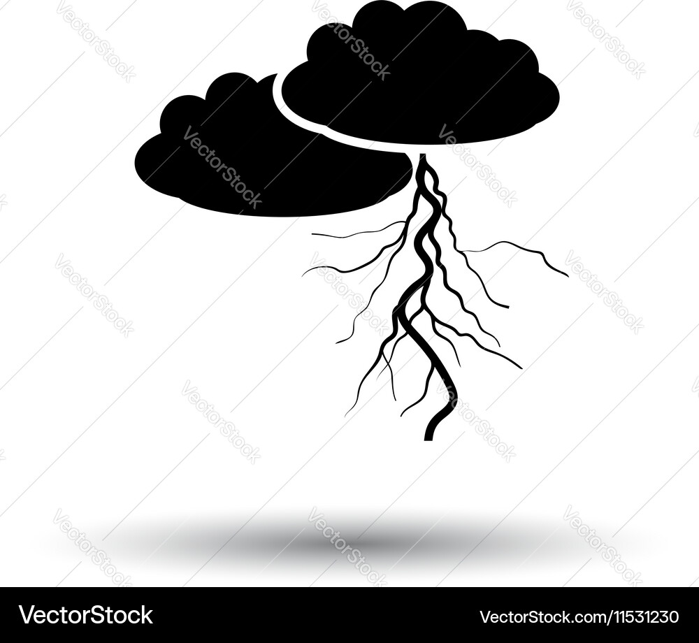 Clouds and lightning icon Royalty Free Vector Image