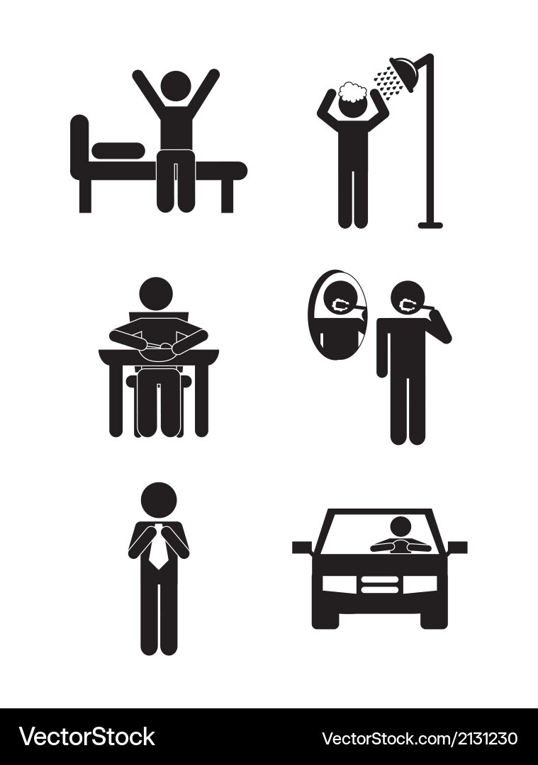 Daily routine over white background vector image