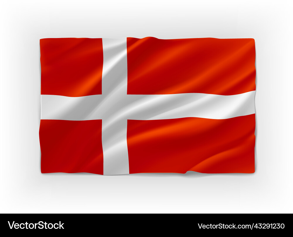 Denmark Flag - 3D Object vector image