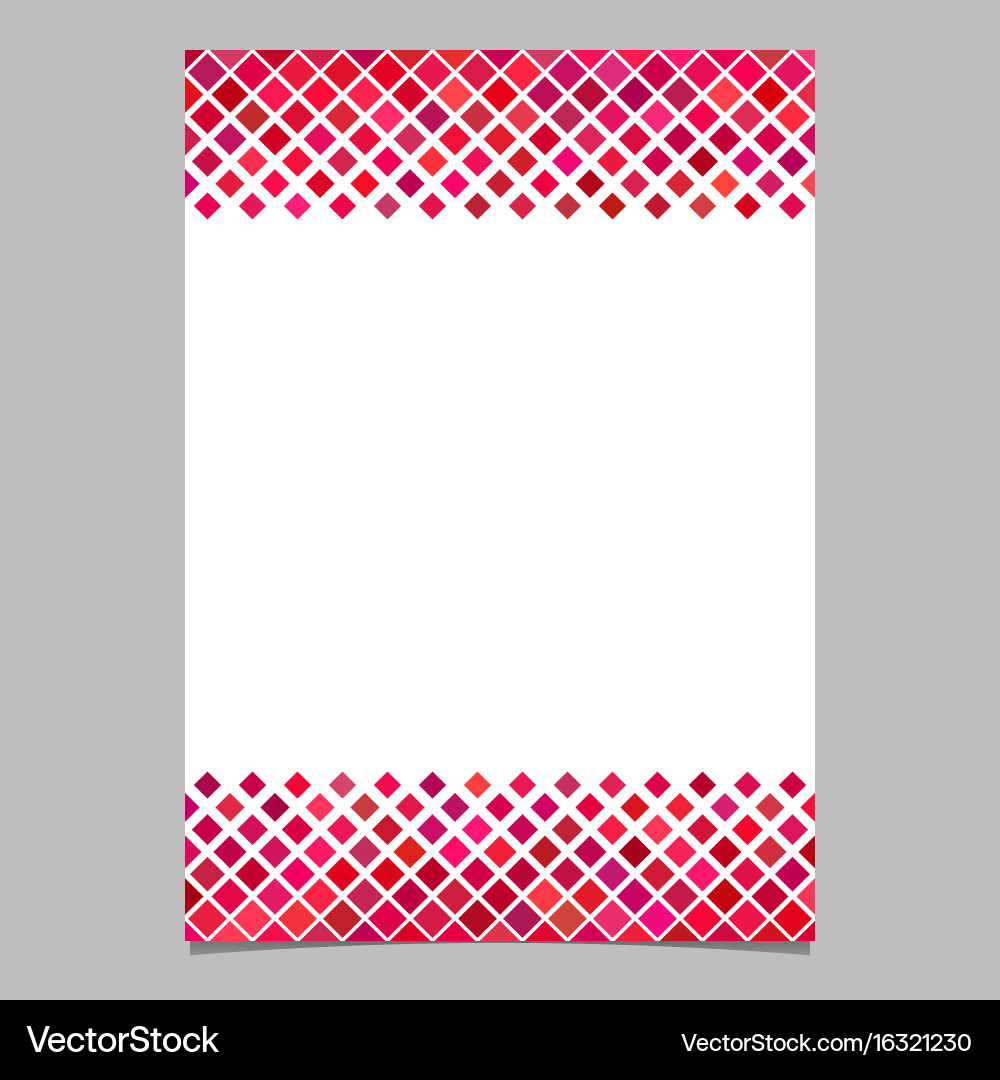 Diagonal square pattern page border template Vector Image