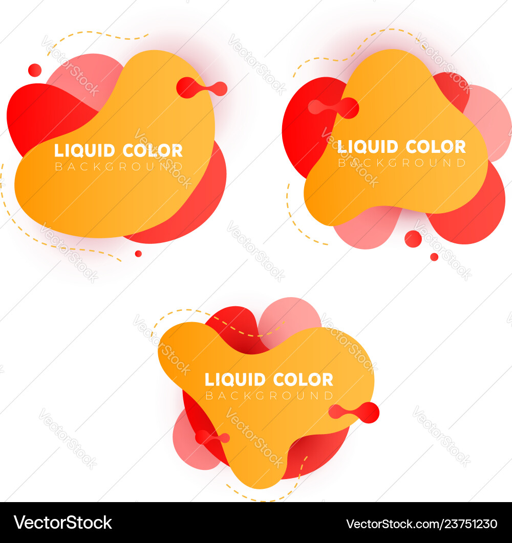 Fluid gradient shapes composition set Fluid gradient shapes composition set vector image