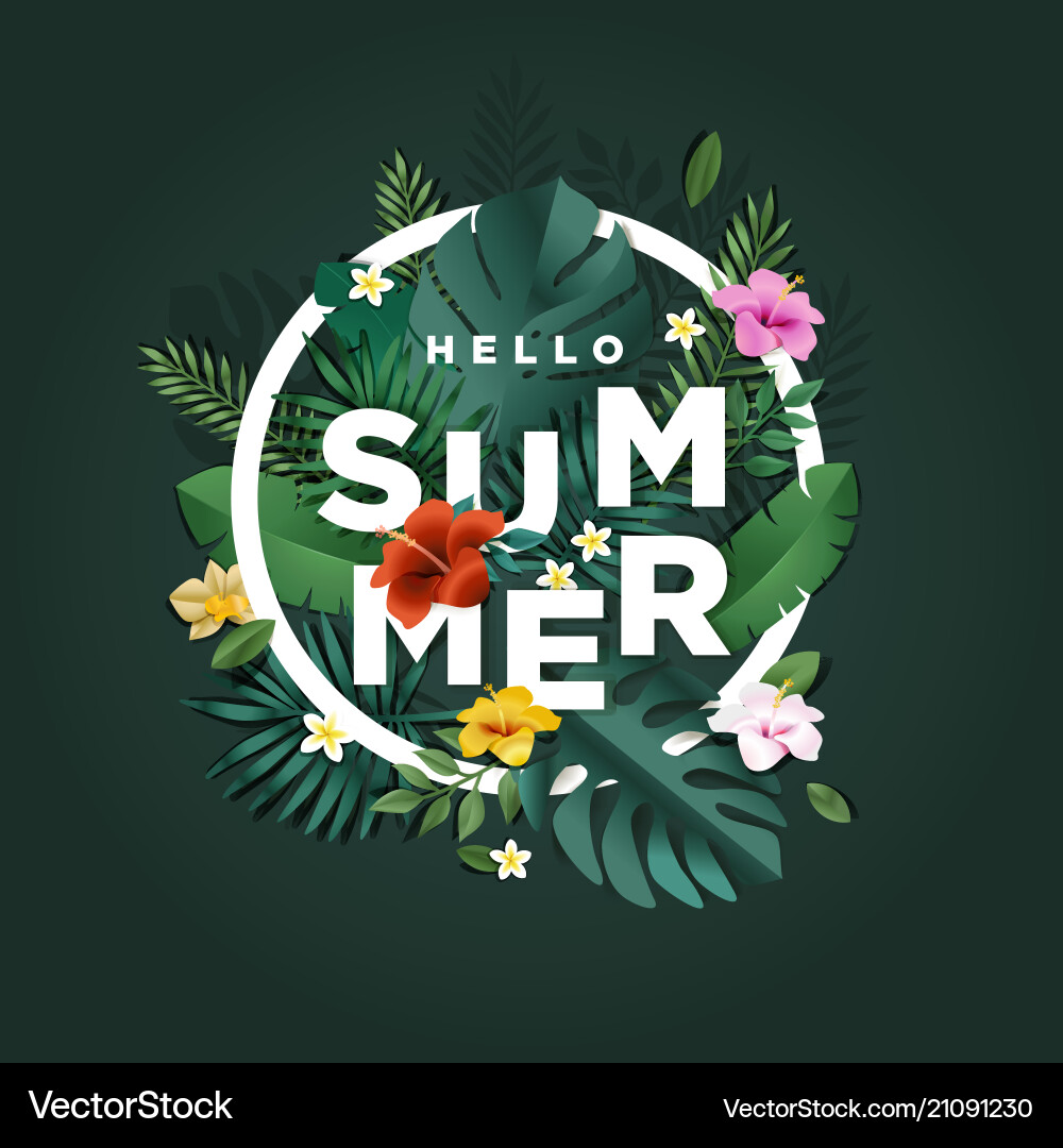 Hello summer Royalty Free Vector Image - VectorStock