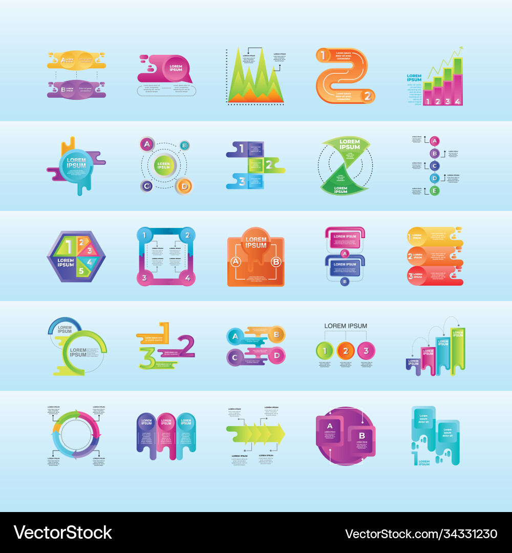 Infographic set icons timeline workflow diagram Vector Image