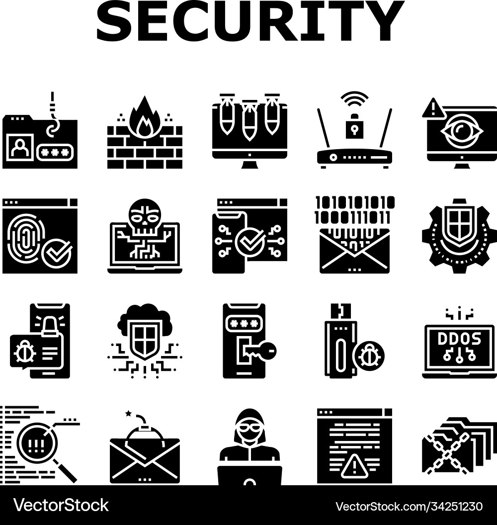Internet security collection icons set Internet security collection icons set vector image