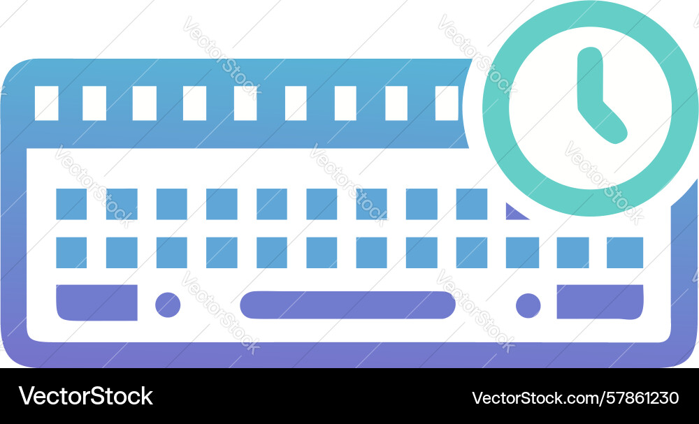 Keyboard with stopwatch for fast typing speed vector image