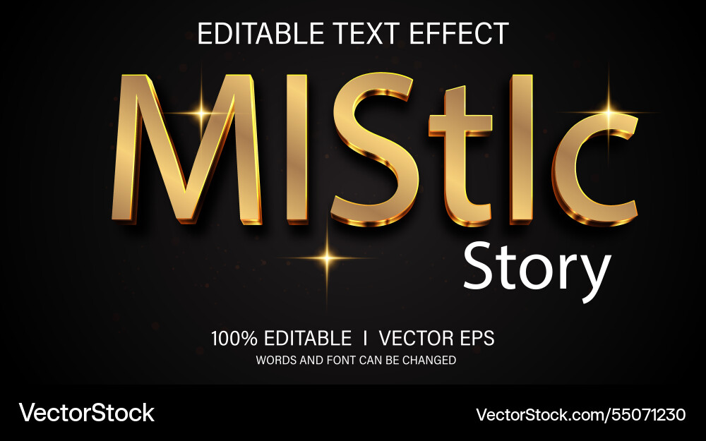 Mistic story 3d text effect with modern style Mistic story 3d text effect with modern style vector image