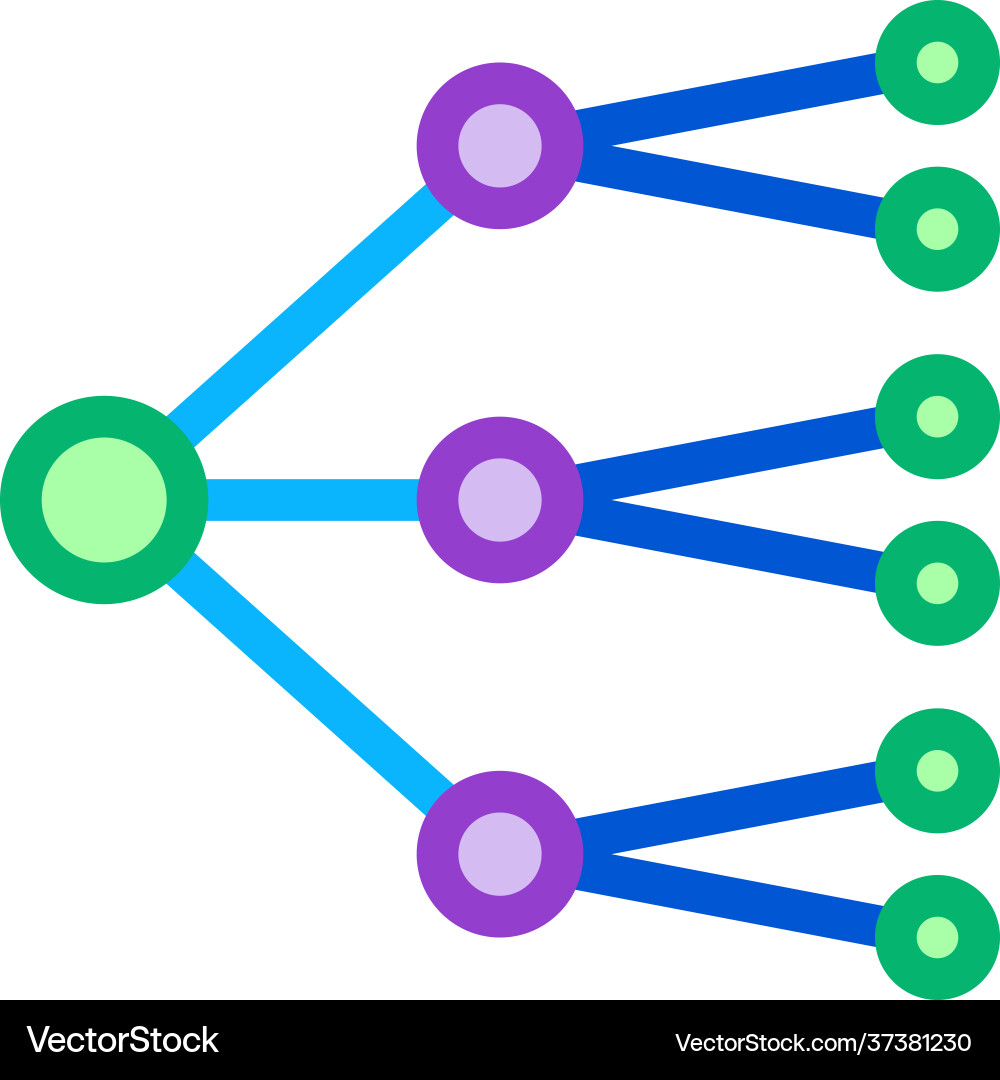 Neural network color icon sign Neural network color icon sign vector image
