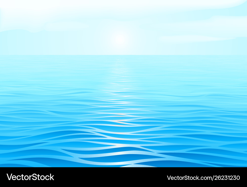 Ocean Sunset Waves Royalty Free Vector Image - VectorStock