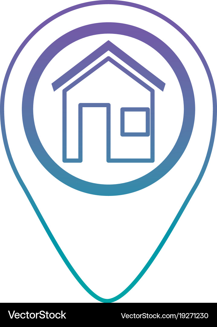 Pin pointer location with house Vector Image