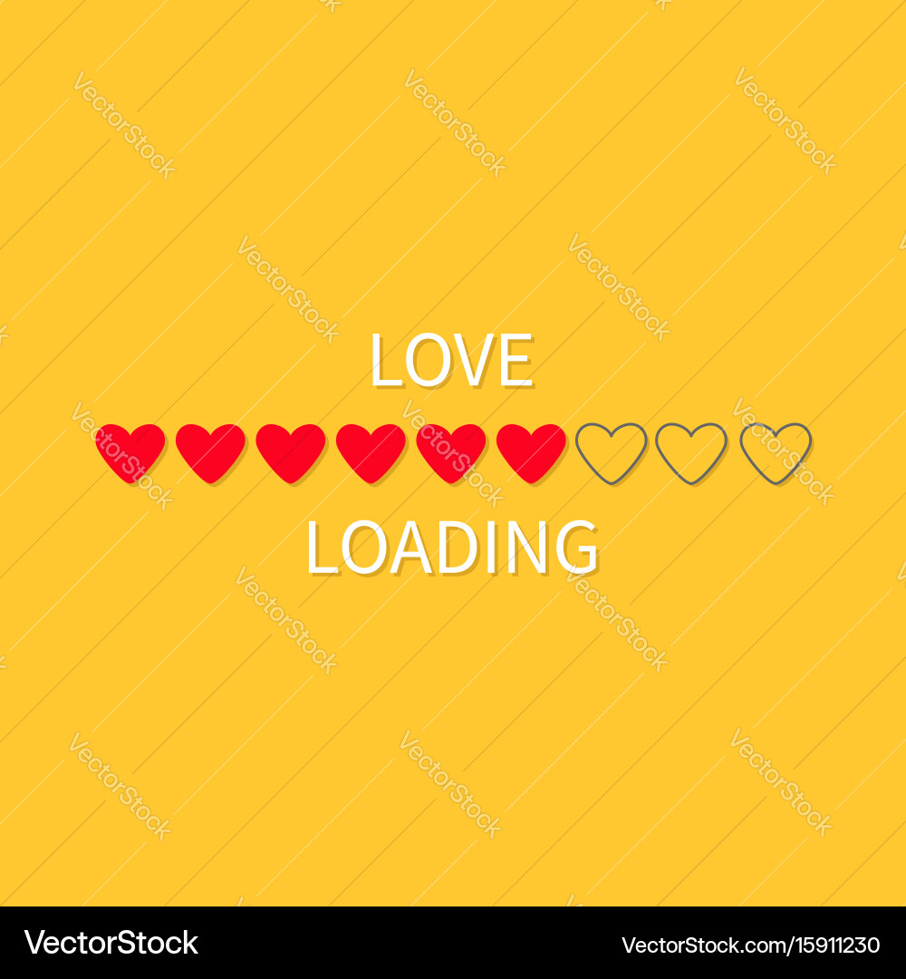 Progress status bar icon love loading collection vector image