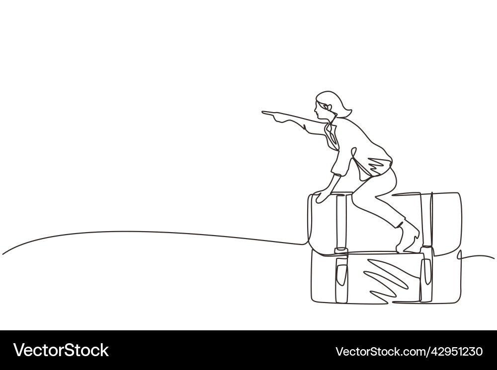 Single continuous line drawing active Vector Image