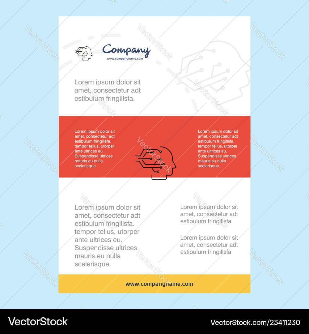 Template layout for robotics company profile Template layout for robotics company profile Vector Image