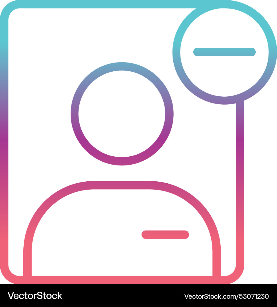 User remove line gradient design Vector Image
