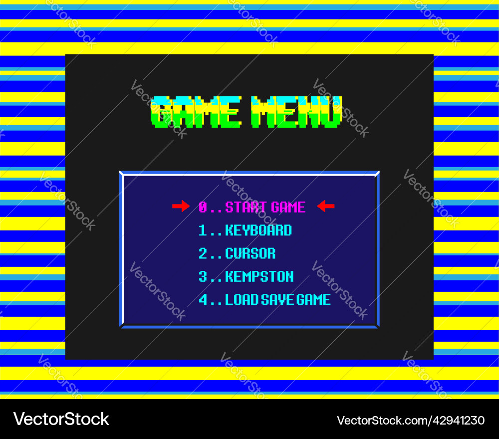 Webscreensaver of the old game on computer Webscreensaver of the old game on computer Vector Image