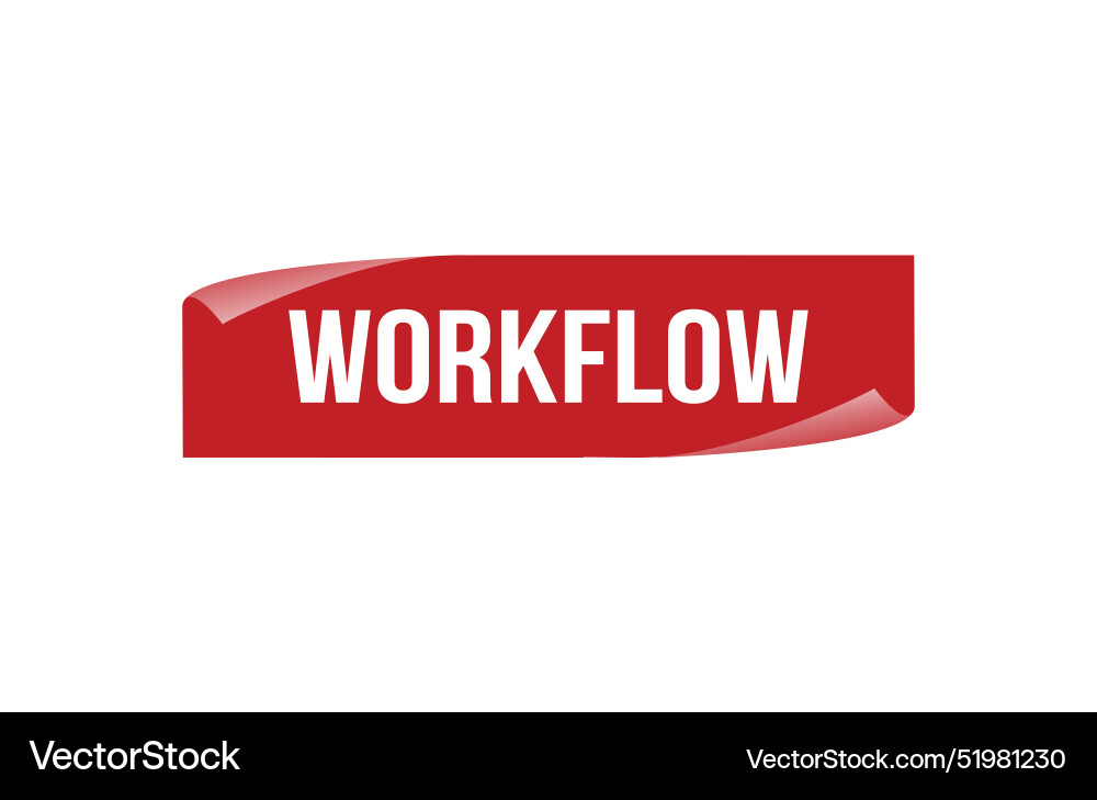 Workflow red ribbon label banner open available Workflow red ribbon label banner open available Vector Image