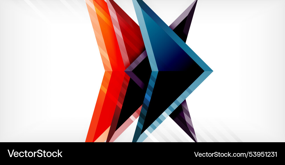 Abstract background color triangles and arrows Vector Image