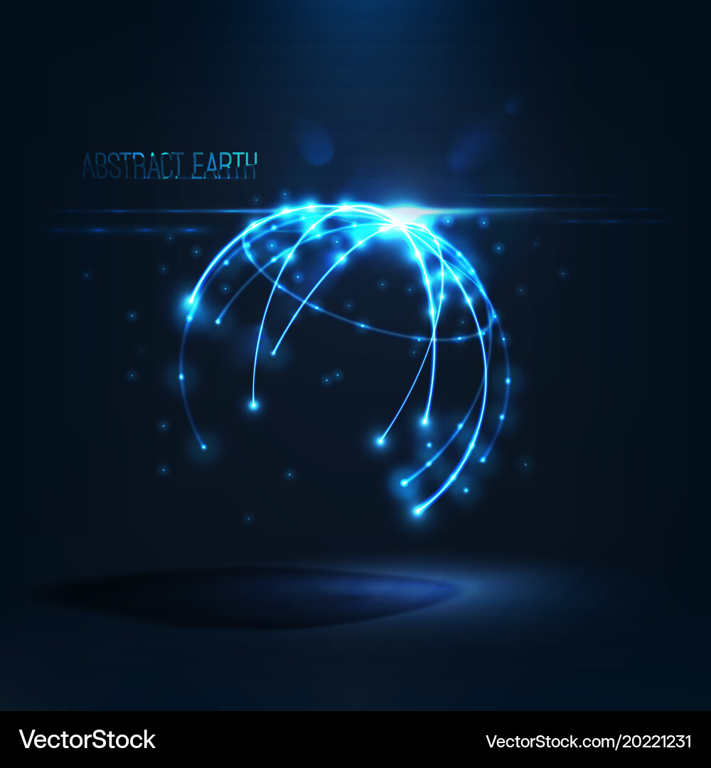 Abstract shape of glowing circles and particles vector image