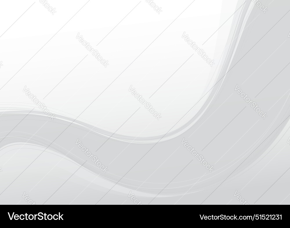Abstract white background with gray dynamic curve vector image