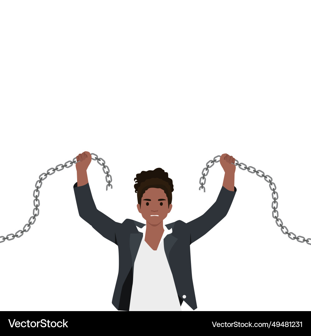 Break the chains to freedom breaking Vector Image