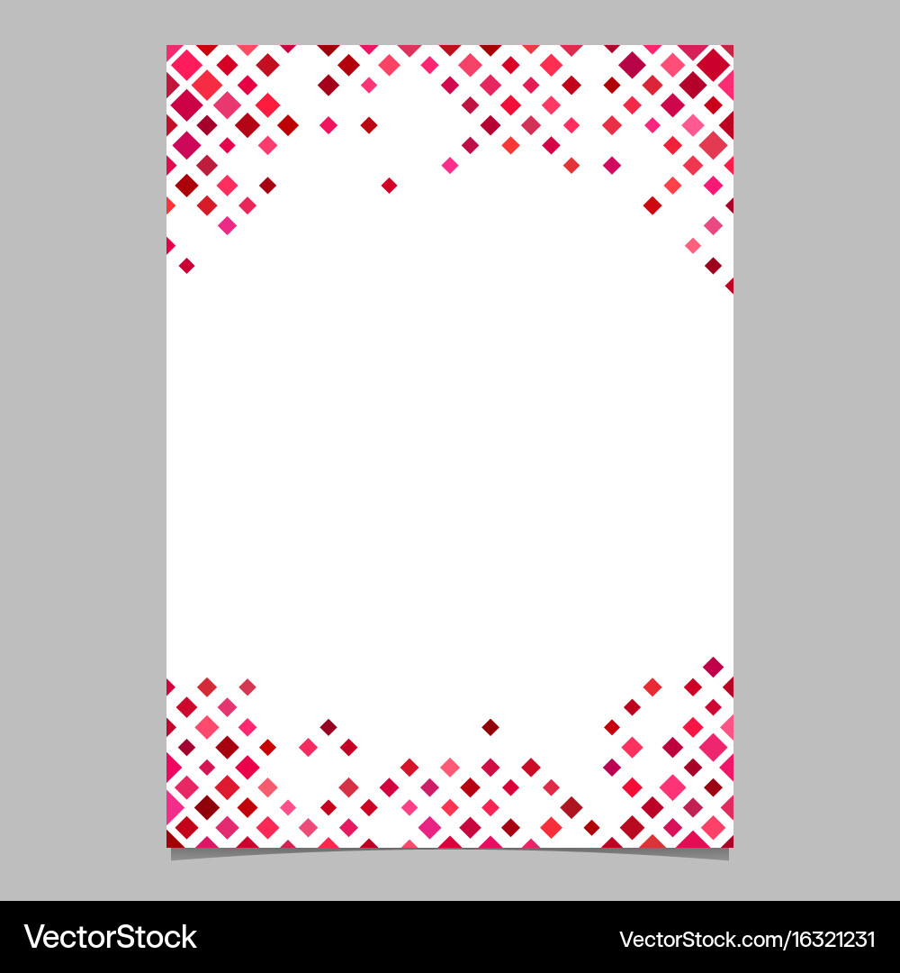 Brochure template from red diagonal square pattern vector image
