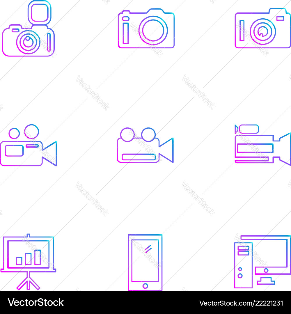 Camera recorder capture click photography Vector Image