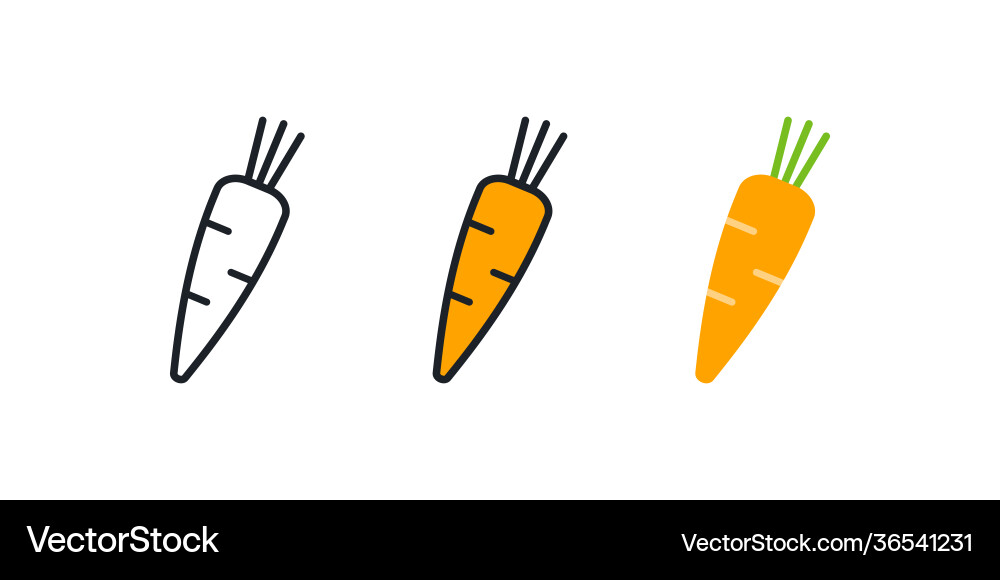 Carrot icon linear color contour shape Carrot icon linear color contour shape Vector Image