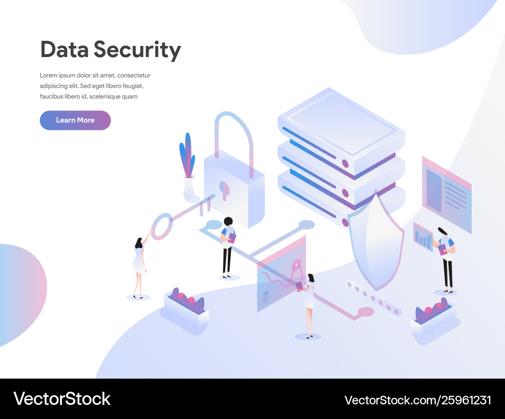 Data Security Isometric Template vector image