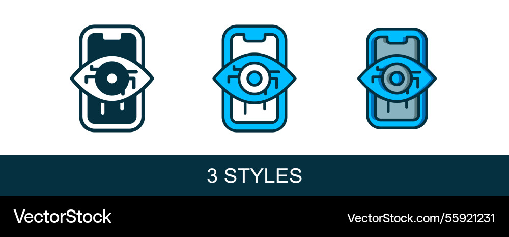 Filled outline computer vision icon isolated Filled outline computer vision icon isolated vector image