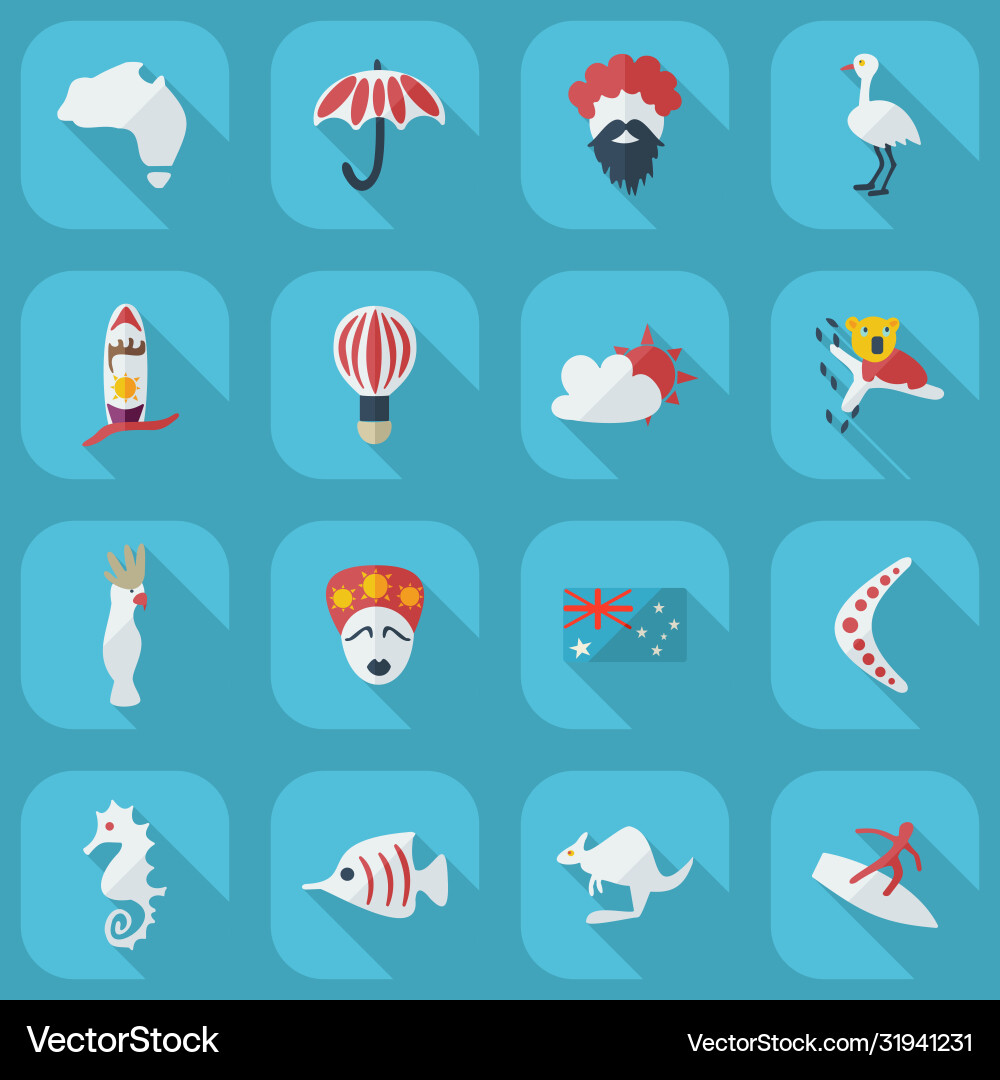 Flat concept set modern design with shadow Vector Image
