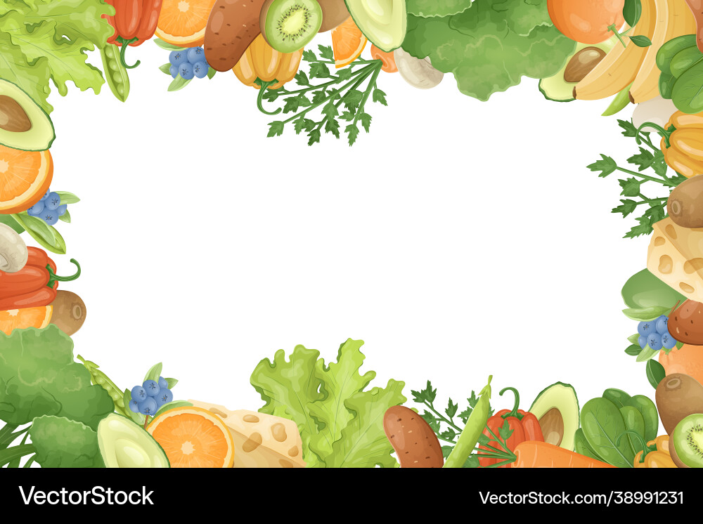 Horizontal template with frame or border fresh Vector Image