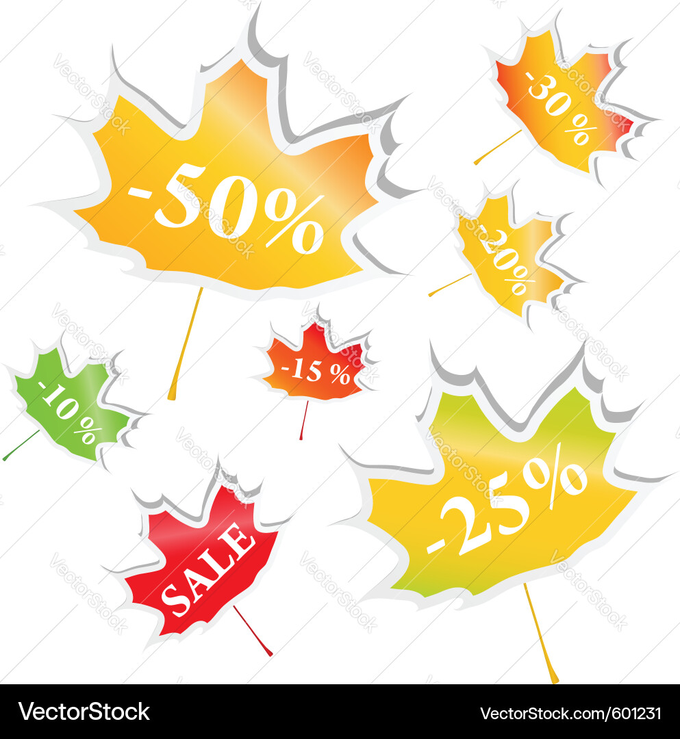 Maple stickers Vector Image