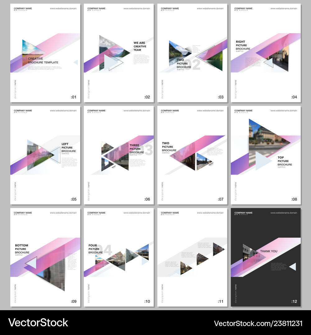 Minimal brochure templates with colorful gradient Minimal brochure templates with colorful gradient vector image