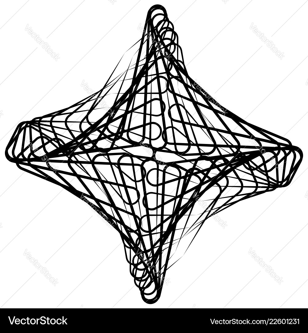 Monochrome spirograph element with intersecting Monochrome spirograph element with intersecting Vector Image