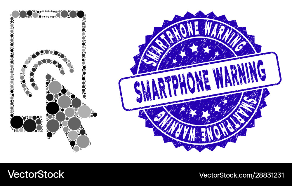 Mosaic arrow double click smartphone icon Vector Image
