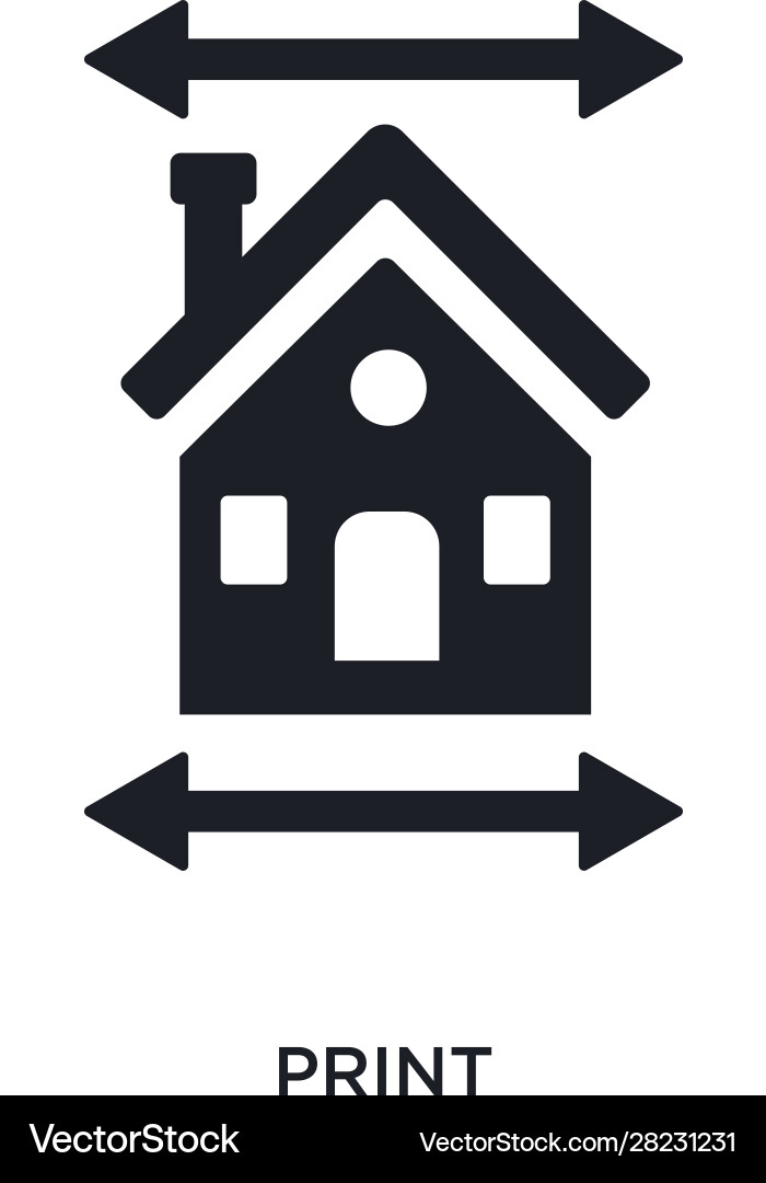 Print isolated icon simple element from real vector image