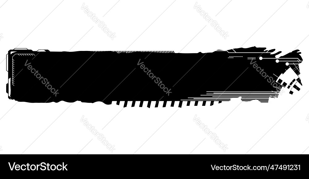 Rectangular design element silhouette in tech vector image