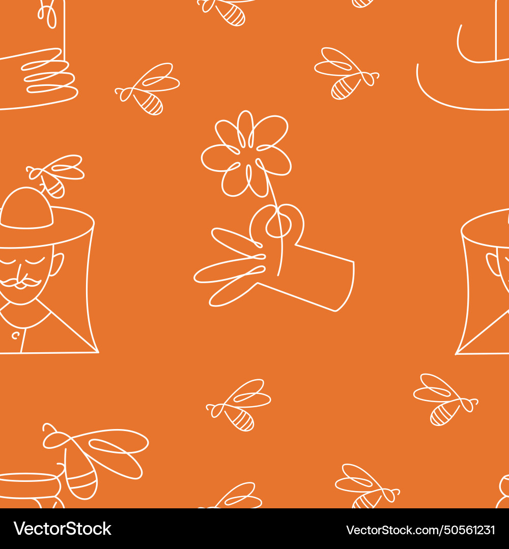 Seamless patterns with bees pattern for honey Seamless patterns with bees pattern for honey vector image